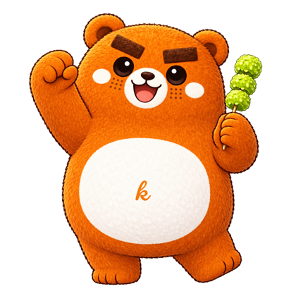 団子でガッツポーズ